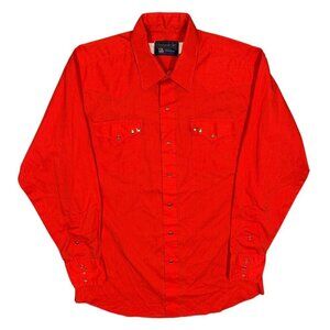 Vintage Panhandle Slim Pearl Snap Western Shirt Made in USA Red 16 Large